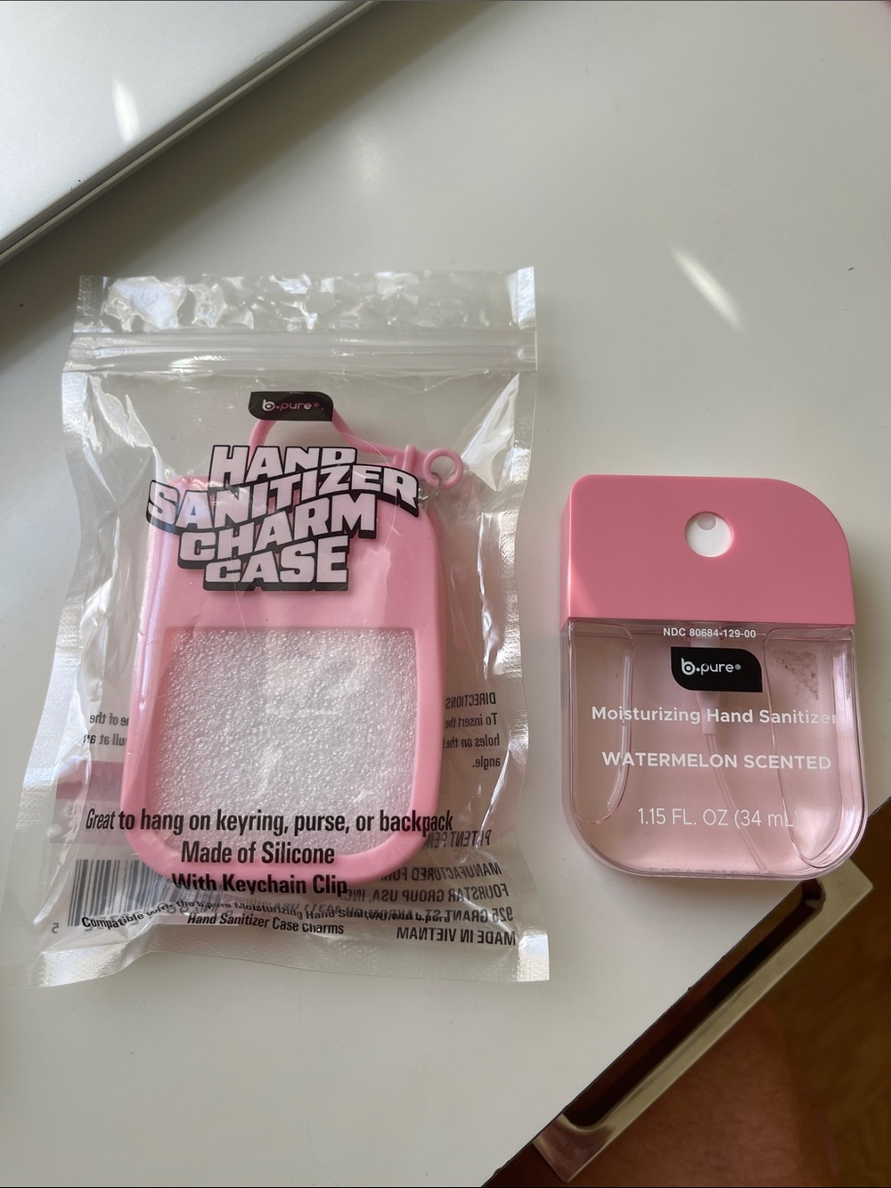 Moisturizing Watermelon Scented Hand Sanitizer with Pink Holder NWT